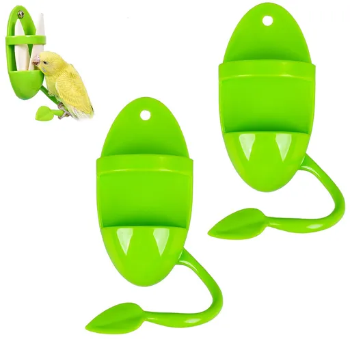 2pcs Plastic Pet Bird Cuttlebone Holder Food Holder, Cuddle Bone Feeding Racks, Cuttlebone Holder for Green