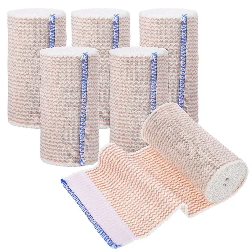 6 Pack 3.93 Inch Elastic Bandage Wrap with Self Closure on Both Ends Athletic Stretchable Compression Bandage