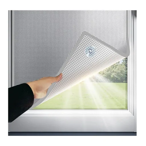 50x50cm Aluminum Foil Sun Protection Film, Self Adhesive Thermal Insulation UV Privacy Film for Windows, Balcony, Conservatories, Gray