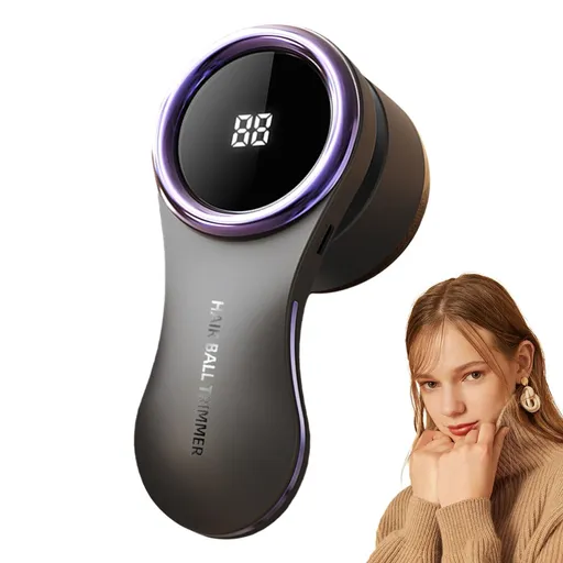 Rechargeable Fabric Shaver with LED Display, Large Head Lint Remover for Clothes, Sweaters, Furniture and Upholstery, Black