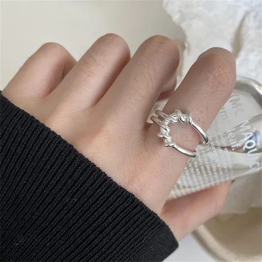 JZ0383 Old Money Texture | Retro Silver Quiet Luxury Ring | Halloween Low-Key Luxury Gift | Fade-Proof Adjustable Old Money Style Women's Premium Ring