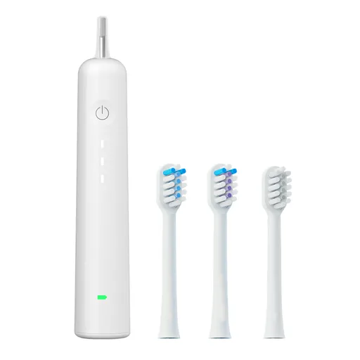 Electric Toothbrush with Ultra-Soft Gum Guard Brush Heads - IPX7 Waterproof, Ergonomic Design(white)