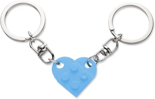 Heart Keychain Set, 2pcs Matching Couple Keychains Small Decorations for Party, Valentine's Gift Girlfriend or Boyfriend (Light Blue) -