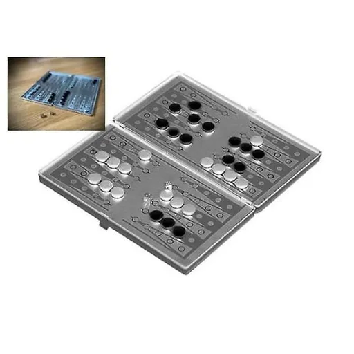 Magnetic Backgammon / Travel Backgammon in Pocket Size Game Silver Christmas Gift