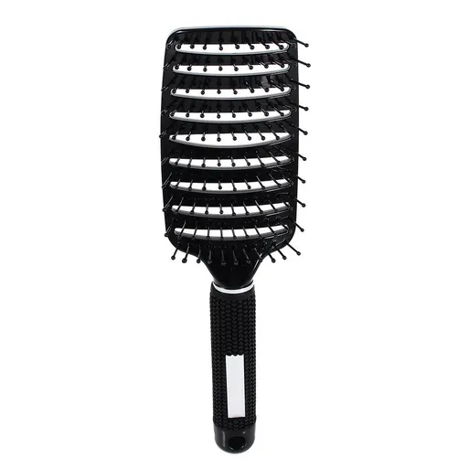 Curved Vented Styling Hair Brush, Detangling Thick Hair Massage Blow Drying Brush Massager Comb Brush (Black)