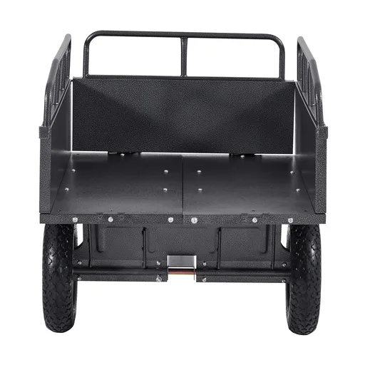 Garden Utility Trailer, 10 Cu. Ft & 227 kg Capacity, ATV UTV Hauling Trailer, Tow Behind Steel Dump Cart with 14" Tires, Hand Pull or Foot Pedal, Heavy Duty Yard Trailers for Lawn Mower Tractor