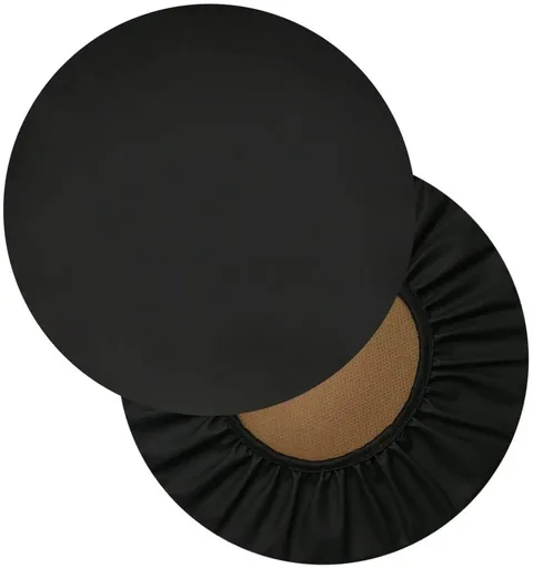 2 Pack Round Bar Stool Covers, Waterproof PU Leather Anti Slip Seat Slipcovers, 16 Inch Black