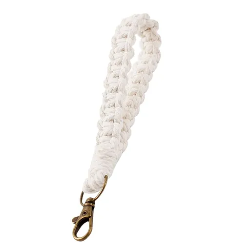 White Wristlet Keychain Strap for Keys, Mobile Phones, and Everyday Accessories Use