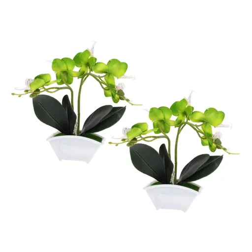 2pcs Simulation Phalaenopsis Lifelike Potted Flower Faux Potted Flower Small Fake Bonsai Fake Bonsai Ornaments Simulated Potted
