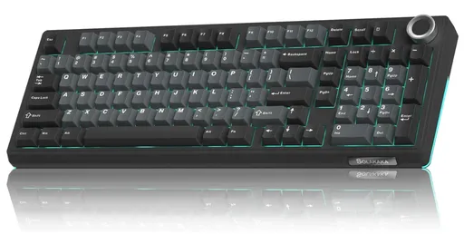 Solakaka Ki99pro 3‑Mode RGB Mechanical Keyboard, Gray‑Blue