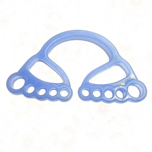 Yoga Resistance Band Silicone Workout Bands for Fitness with Finger Ring Handle Blue