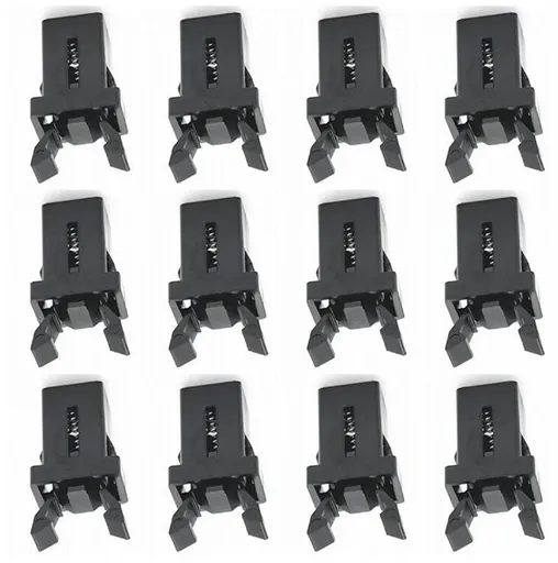 Lock - 12 Pieces - Lock - Plastic - Press Type - Trash Can Lock Replacement - Universal Touch Bin Lid Clamps - Trash Can Lock - Trash Can Lock Repair - Suitable for Trash Cans - 1.1*1.5cm - Black