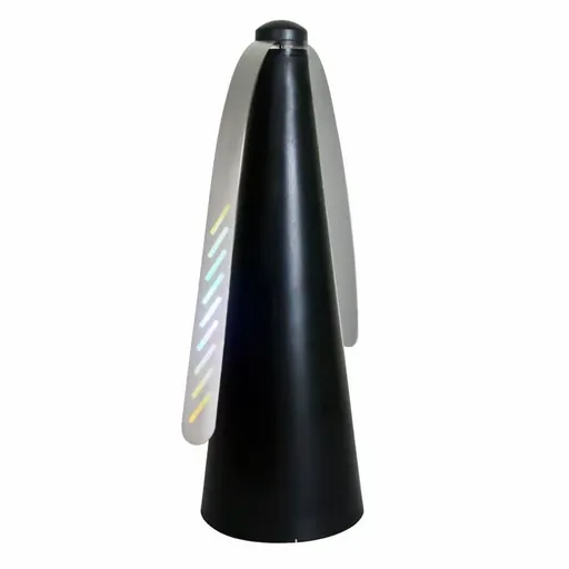 Repellent Outdoor Indoor Portable Table Top Fan Fly Spinner with Holographic Blades for Picnic Patio Home Party BBQ (Black)