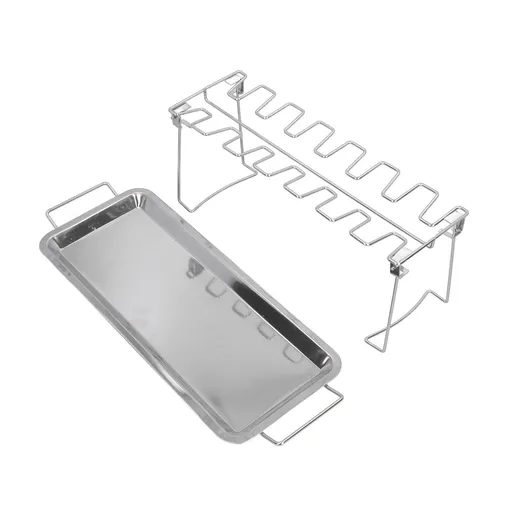 Chicken Wing Leg Rack Stainless Steel Foldable BBQ Rack Portable Grill Holder for Outdoor