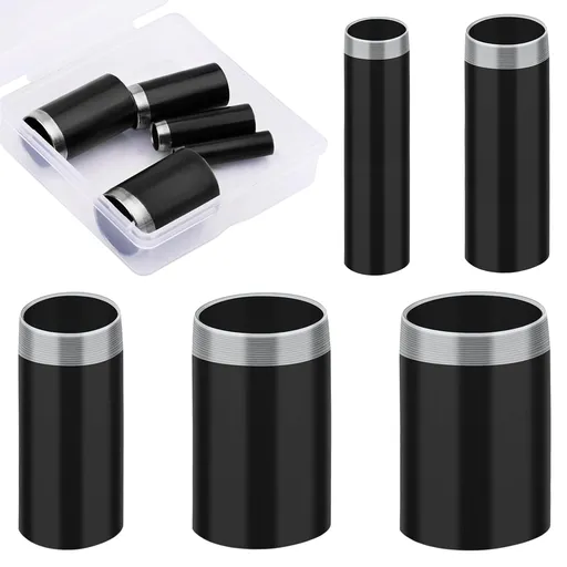 5 Sizes Round Hole Punch, Hollow Punch Cutter Tool Set with Storage Case, Leather Craft Tools Kit for Handmade DIY Craft Hole Punch Black 5 pcs Black 5 pcs
