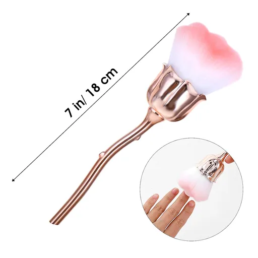 1 PCS Nail Duster Brush Pink Soft Rose Makeup Brushes Acrylic Nail Arts Manicure Dust Cleaner Brush Nails Art Dust Blush Brushes for Nails Trimming Cleaning Salon and Household Use