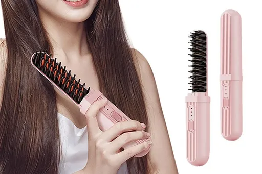 Hair Straightening Comb Negative Ion Heated Straightener Brush Curler
