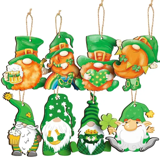 Tree Ornament St Patricks Day Wooden Decorations Lucky Hanging Pendant Tree Ornament Irish Home Party Favors Ornament