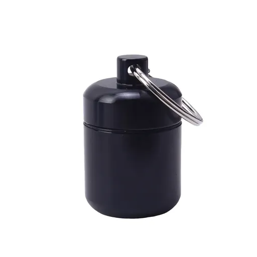 6Pcs Mini Sealed Metal Aluminum Tin Small Item Storage Jar Container Box Use - Black