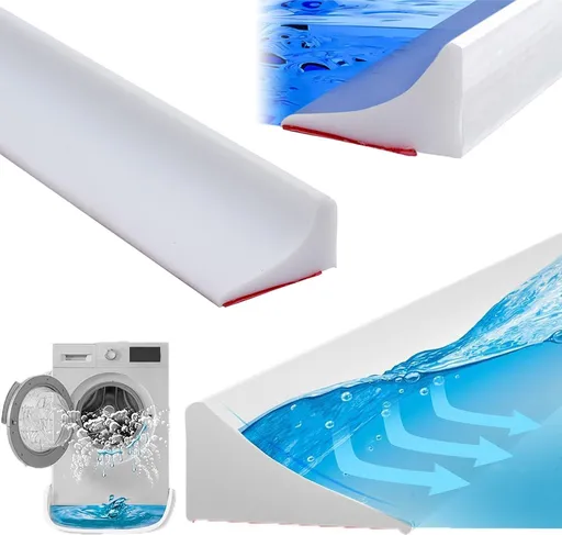 Water Threshold 200cm White - Shower Thresholds - Self-Adhesive Shower Water Barrier - Compact - Sanitary Water Stopper - Shower Threshold - Water Stopper - Shower - Bath - Leakage - Water Barrier - Mold - Sanitary - Anti-Water Strip - Foldable Showe