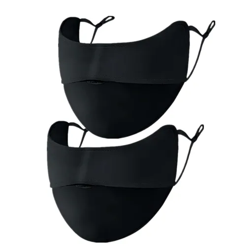 2 pack UV Face Covering UPF 50+ Women Breathable Mask Sun Protection Reusable Outdoor, Protection Golf Sports Face Mask for Women (black)