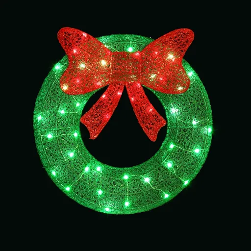 Jingle Jollys Christmas Lighted Wreath Solar Powered Indoor Outdoor Decoration