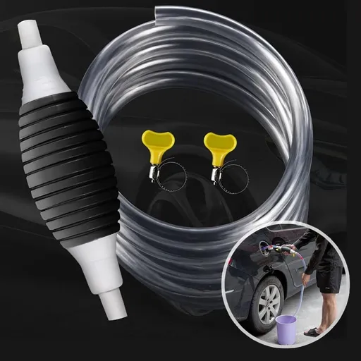 Multifunction Liquid Sucker Pump, Manual Fuel Transfer Pump Gasoline Transfer Pump, Portable Fuel Syphon Pump for Gas Gasoline Petrol Diesel Oil Liquid Water Fish Tank with 6.5Ft Syphon Hose