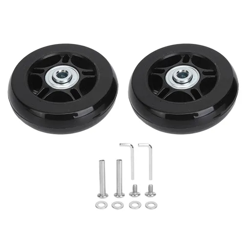2Pcs Luggage Suitcase Replacement Wheels Universal Rubber Swivel Caster Wheels Bearings Repair Kits with Installation Tool 70x19cm / 27.6x7.5in
