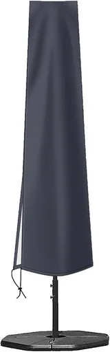 Waterproof 600D Parasol Cover with Zipper, Drawstring and Storage Pouch for Cantilever and Standing Parasols, Black, 190 x 50 x 30 cm
