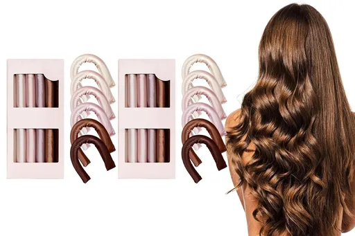12Pcs Heatless Hair Curler For Long Medium Hair Curls-Multicolor