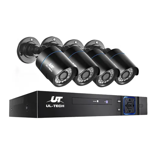 UL-TECH 1080P Security Camera System 4CH DVR with 4 CCTV Bullet Cameras