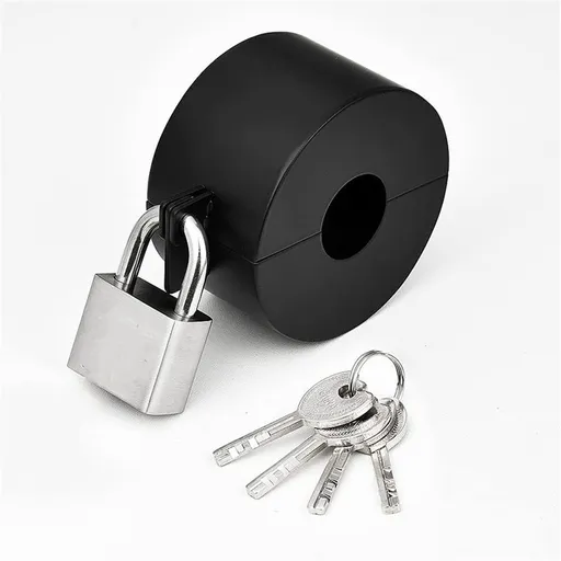 Metal Gate Valve Locking Device with Lock - Gas Valve Locks, Water Spigot Lock,Dia Valve Handles, Prevent Water Theft, Unauthorized Water Use (Black)