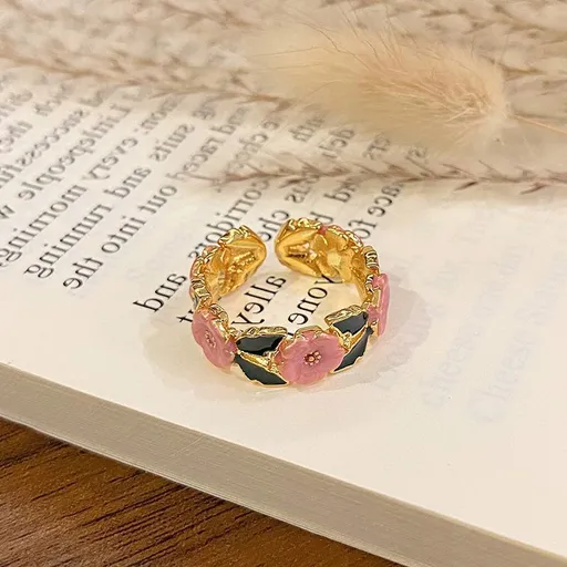Chic Enamel Drip‑Paint Open Ring | Christmas Daily Wear Gift | Premium Versatile Women Statement Finger Band