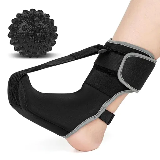 Plantar Fasciitis Night Splint Sock: Unisex Plantar Fasciitis Brace with Massage Ball for Foot Pain Relief by Plantar Fasciitis Achilles Tendonnitis Foot Drop Heel Spur Flat Arch - Medium