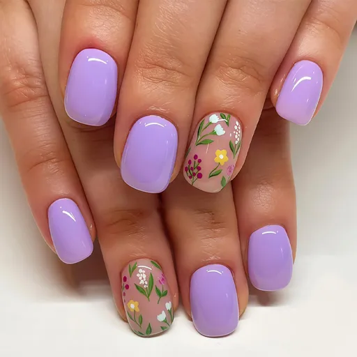 24pcsPress-on Nail Tips for Women, Perfect for Spring & Summer Occasions (light purple)