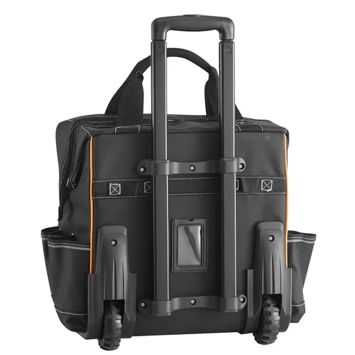 Rolling Tool Bag, 110 lbs Load Capacity, 25 Pockets Heavy Duty Roller Tool Bag on Wheels, Adjustable Telescoping Handle & Stable Base, Toolbag Organizers with Wheels for Construction, Mechanic