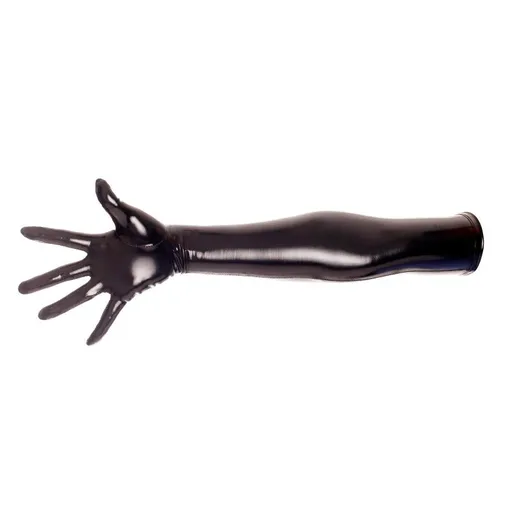 Hod Health & Home Shiny Patent Leather Faux Latex Long Gloves Cosplay Costume Fetish Bdsm - Black - M (60Cm)