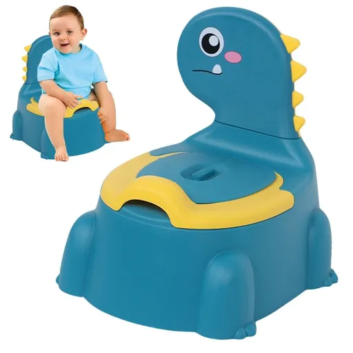 Baby Potty Toilet Cartoon Dinosaur Training Potty Toilet Toddler Potty Chair with Rubber Base Toilet Tissue Dispenser & Guard Children Toilet Training for Child Toddler