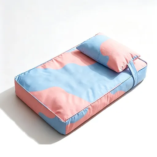 Three piece set of four season warm pet tatami pillows,Large Pink Blue