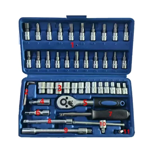 46 in 1 Mini Ratchet Screwdriver Set Wrench Narrow Space Repair Steel Multiple Bit Tool Kit with Socket Heads Hand Tool