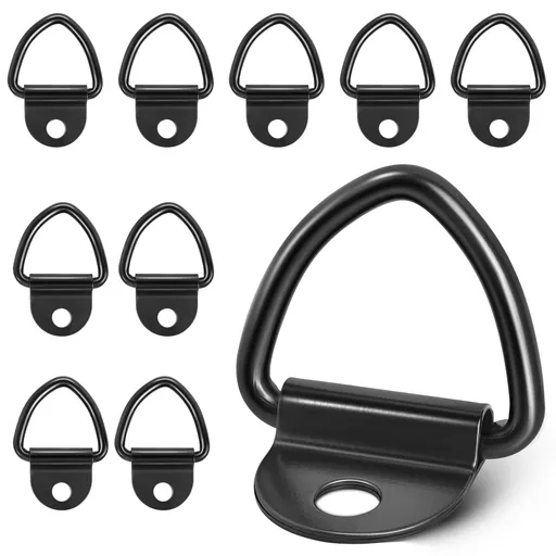 10 Pack Bed Tie Down Anchors V Rings 992lb Surface Mounting On Bed Desk Rail for Trailer Cargo Truck Hook Bolt Anchor Point Lashing V-Ring