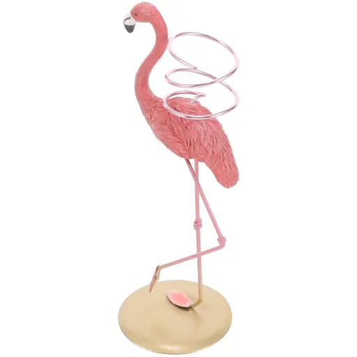 Flamingo Air Plant Holder with Resin and Iron Stand, Decorative Display for Home and Office Décor