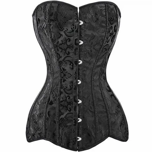 House Of Dasein Over Bust Hourglass Body Shaper Corset Black White Long Torso Bdsm Kink Fetish - Black - S