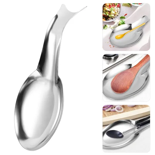 Spoon Organizer Rack Plated Silver Stainless Steel for Ladles and Utensils 1Pc