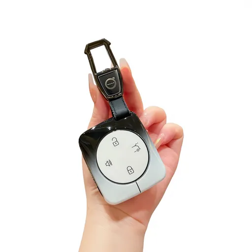 Fragrant Car Island Volvo Key Case Metal Shell Standard Option d: gradient black & white single bag + metal clasp