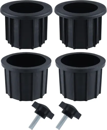6 Pieces Parasol Bases, Replacement for straight pole for parasol stand, for patio tables and balconies, Black