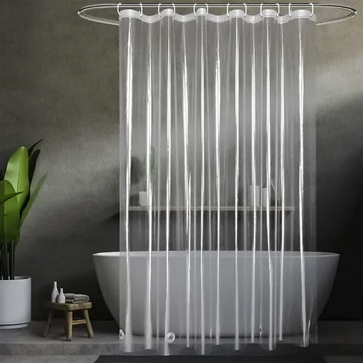 Clear Plastic Shower Curtain Liner | Waterproof Bathroom Shower Curtain & 12 Hooks | Extra Large 70X70 Inch Heavy Duty Liner for Tub or Stall | Home Bathroom Decor & Room Divider