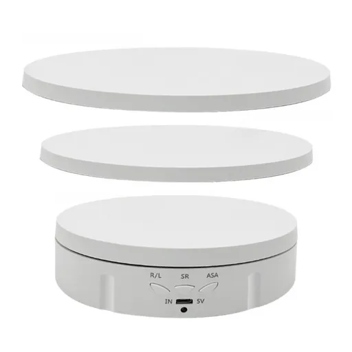 Tooleroo Electric 360 Rotating Product Display Stand White for Merchandise Video