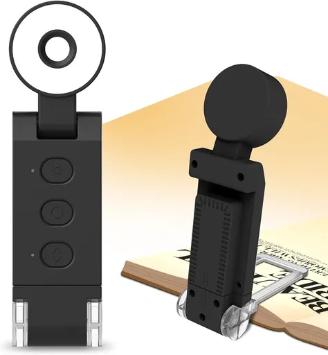Reading light for books - For bed - With clip - Rechargeable - 5 settings - Bedside lamp - Black