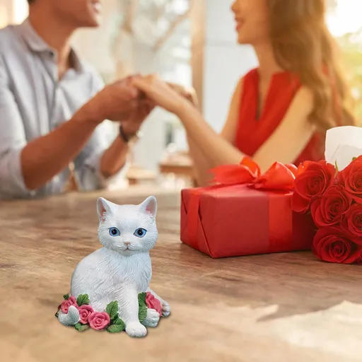 Ornament Exchange Holiday Lover Resin Commemorative Crafts Decorations Cat Rose Ornaments Animal Simulation Home
